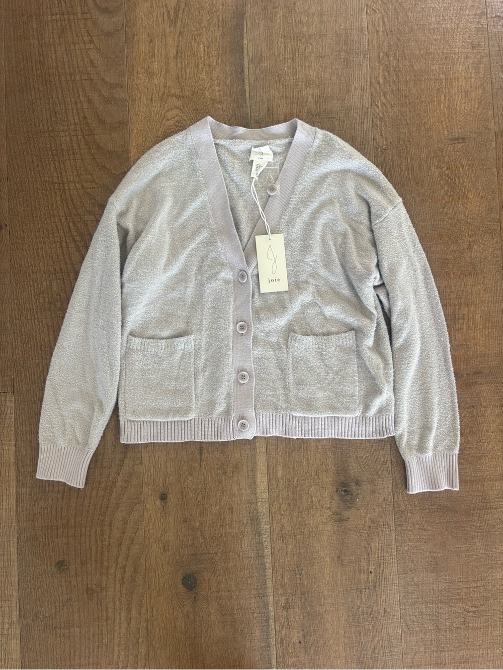 joie new nwt fuzzy soft button down v-neck cardigan sweater